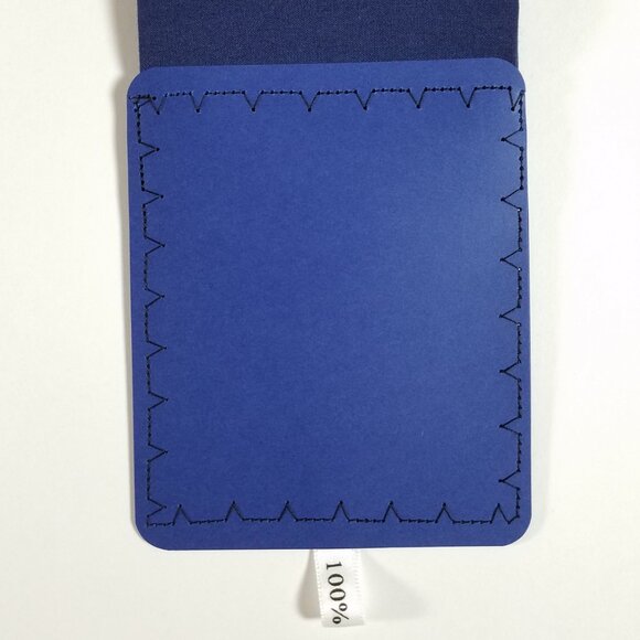 NEW Dark Blue 100% Cotton Pre-Folded Pocket Square Handkerchief Insert - Picture 4 of 7